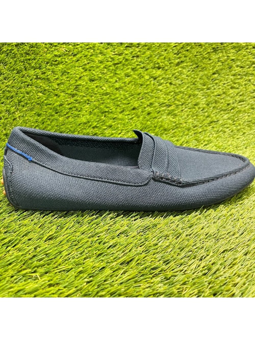 Rothy's The Driving Loafer Mens Size 10.5 Blue Casual Classic Knit Slip On Shoes